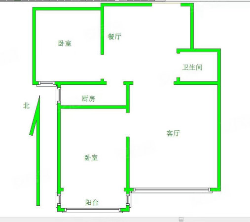 晨巍佳欣C区(晨巍佳欣二期)2室2厅1卫98㎡南北75万