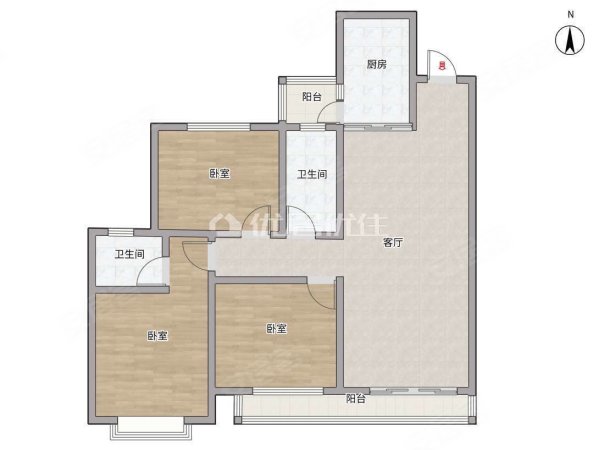 市委大院3室2厅2卫127㎡南北153万