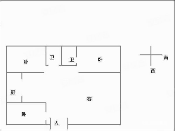 紫悦府3室2厅2卫136㎡南北73万