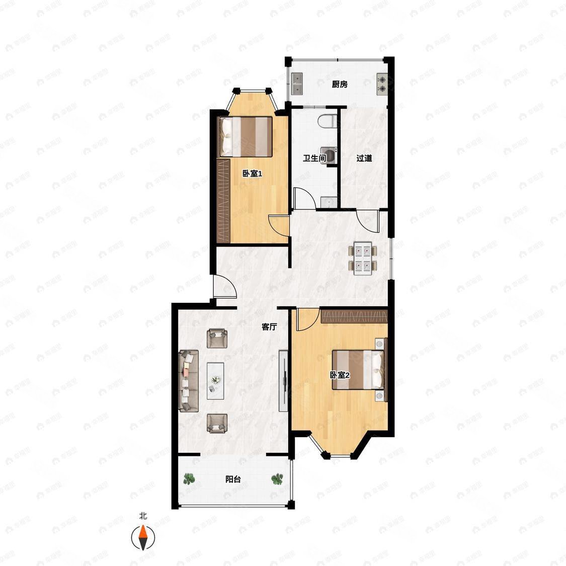 实验23中 南北通透 全明户型 不临街 房本满五,燕都花园二手房,136万