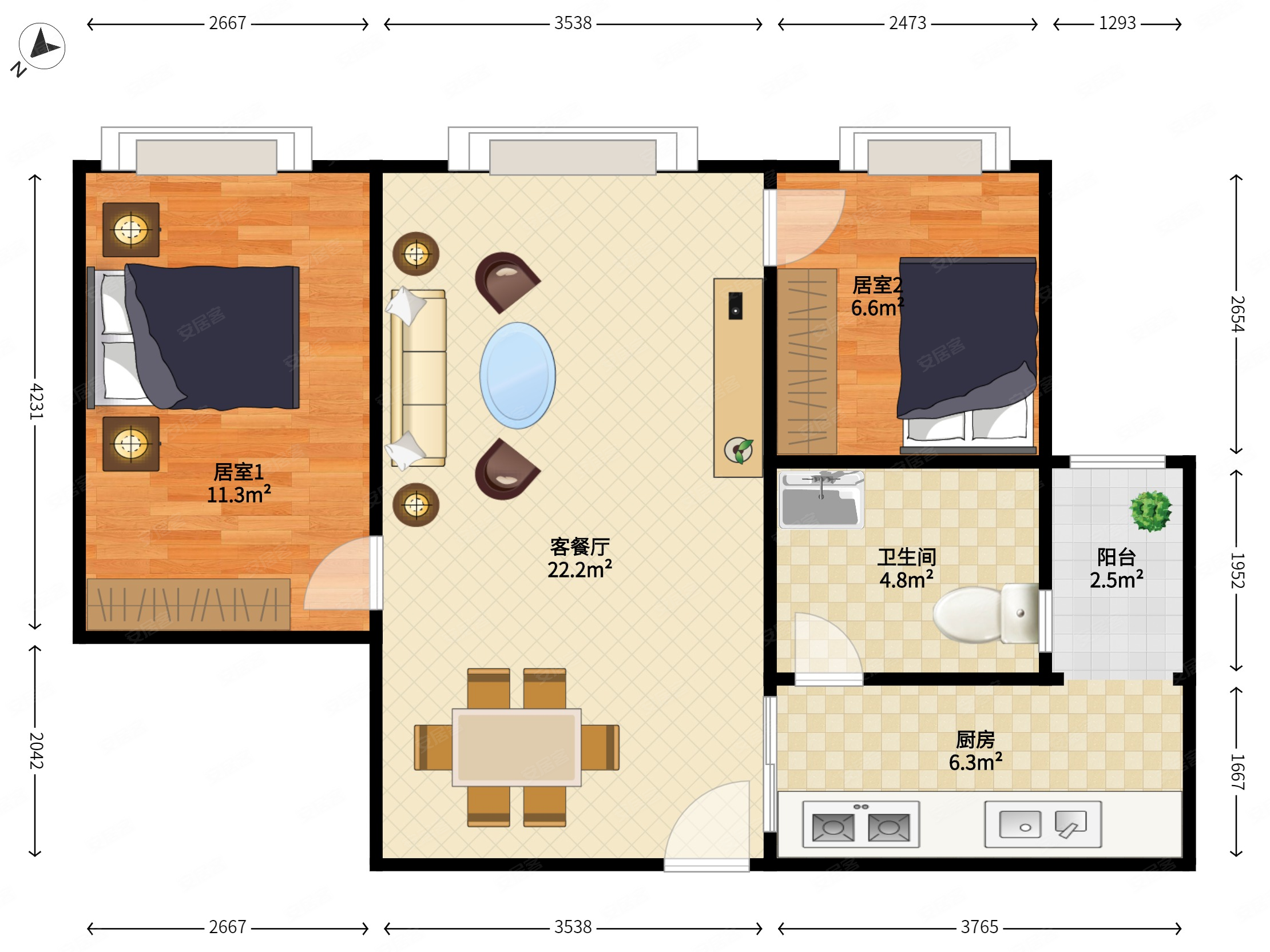 大花园小区皇御苑东南向两房业主诚心出售