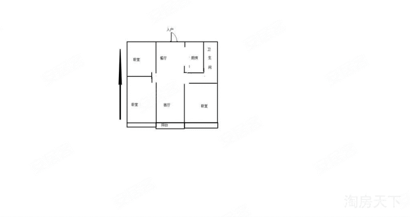 濉溪壹号院3室2厅1卫108㎡南北65万