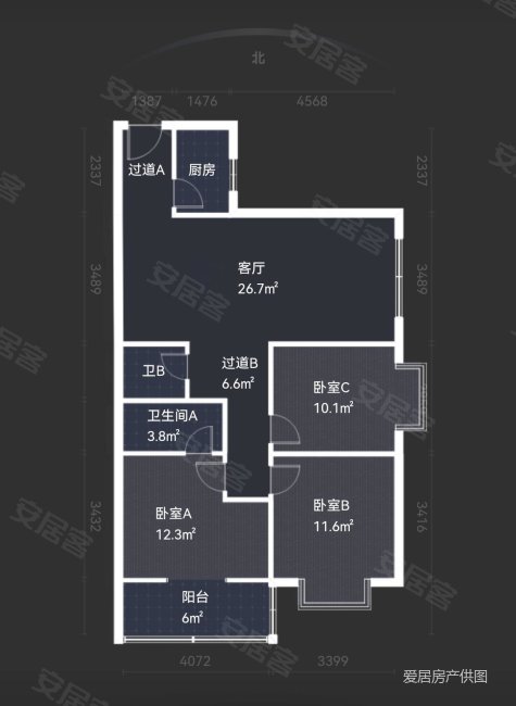 开远半岛广场3室2厅2卫112.74㎡西南127万