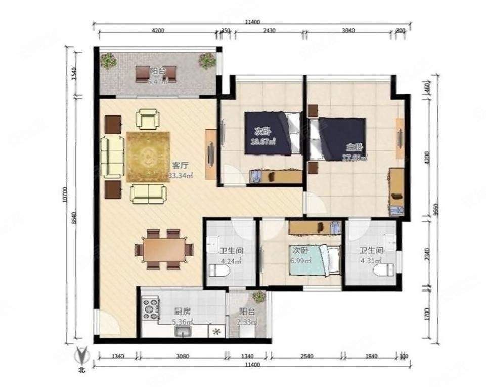 留仙居小区新近地铁交通便捷双卫生间满五