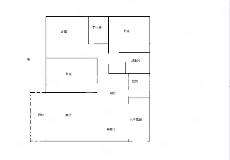 港中旅公元3室2厅2卫120㎡南北102.8万