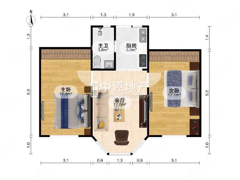 上浦小区2室1厅1卫66.55㎡南218万