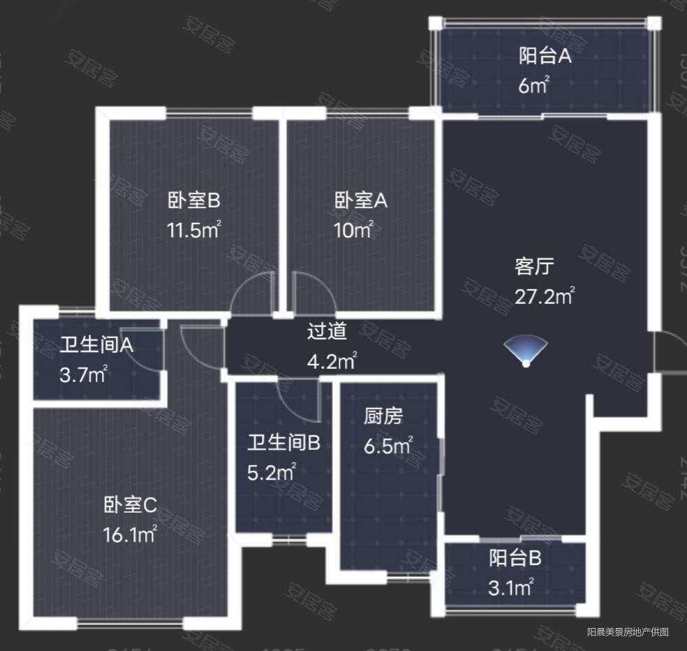 地铁2号线万科悦城精装修三房 满二 实验小 学实验二 中