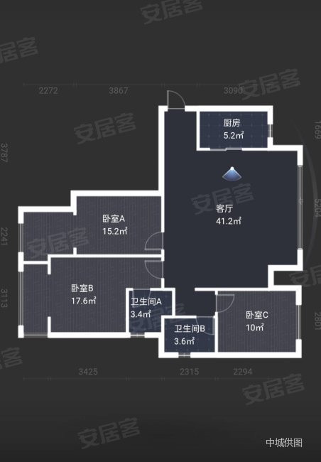 东辰心语3室2厅2卫120㎡南北78万