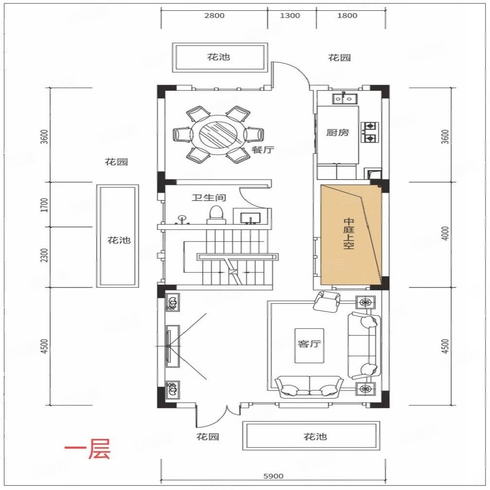 德威江誉城(别墅)5室3厅3卫141.7㎡南北398万