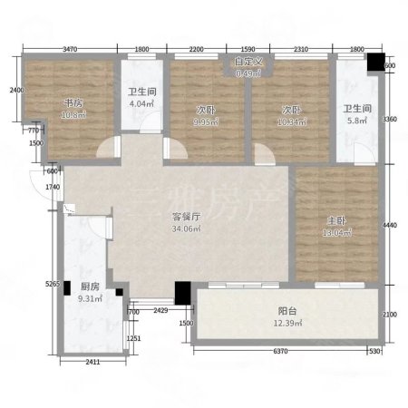 江湾城(二期)4室2厅2卫132㎡南92万