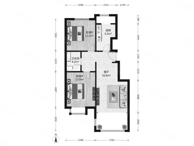 中景江山賦滿五剛需兩居購物方便商品住宅精裝好房