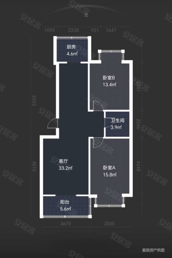 西瑞北国之春2室2厅1卫92.14㎡南北86万