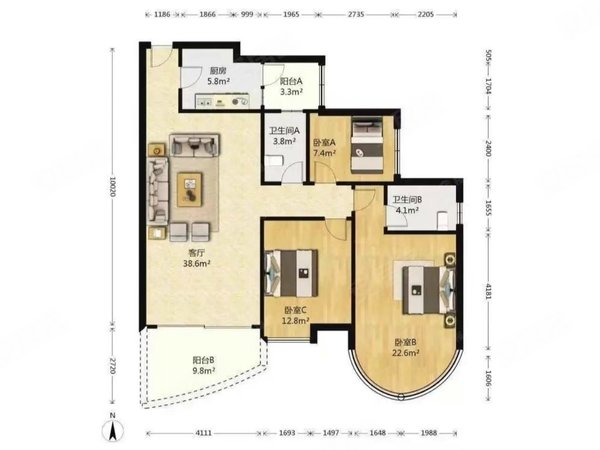 广州天河棠下骏景花园骏景花园 3 房  122 方 位置安静 景观房 繁华