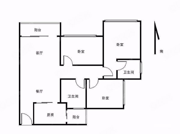 宇宏健康花城3室2厅2卫88.7㎡南475万