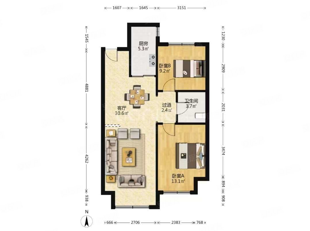 金地檀溪小三房南北通透精装可拎包入住有电梯房龄新