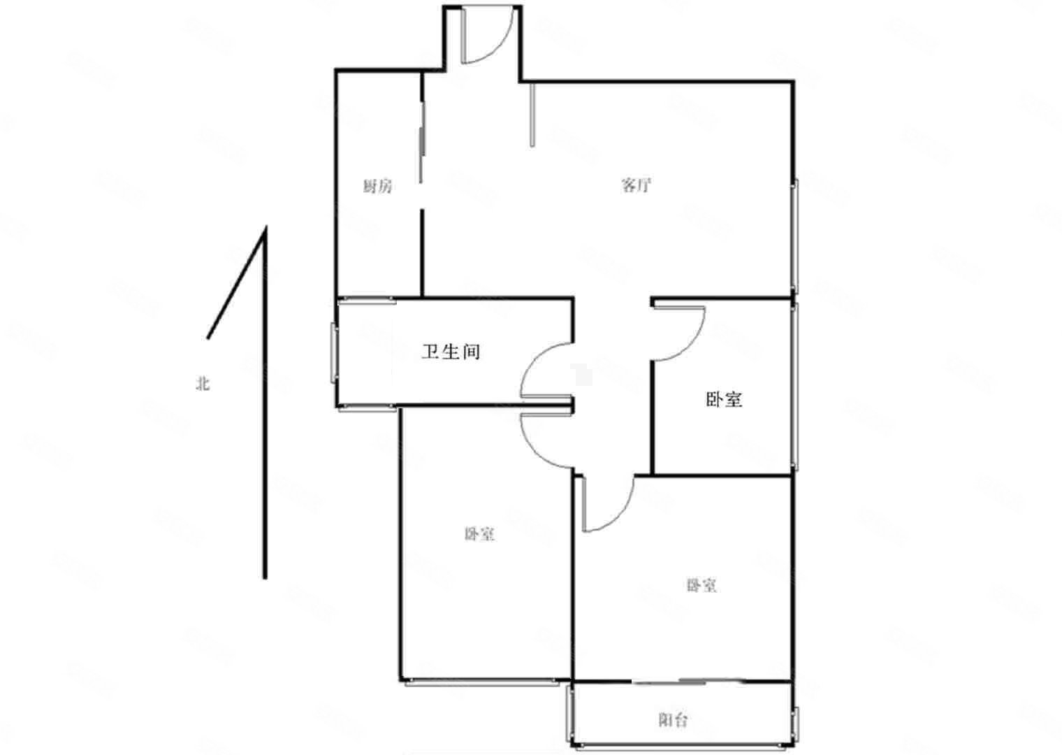 未来家园3室2厅1卫89.65㎡南北120万