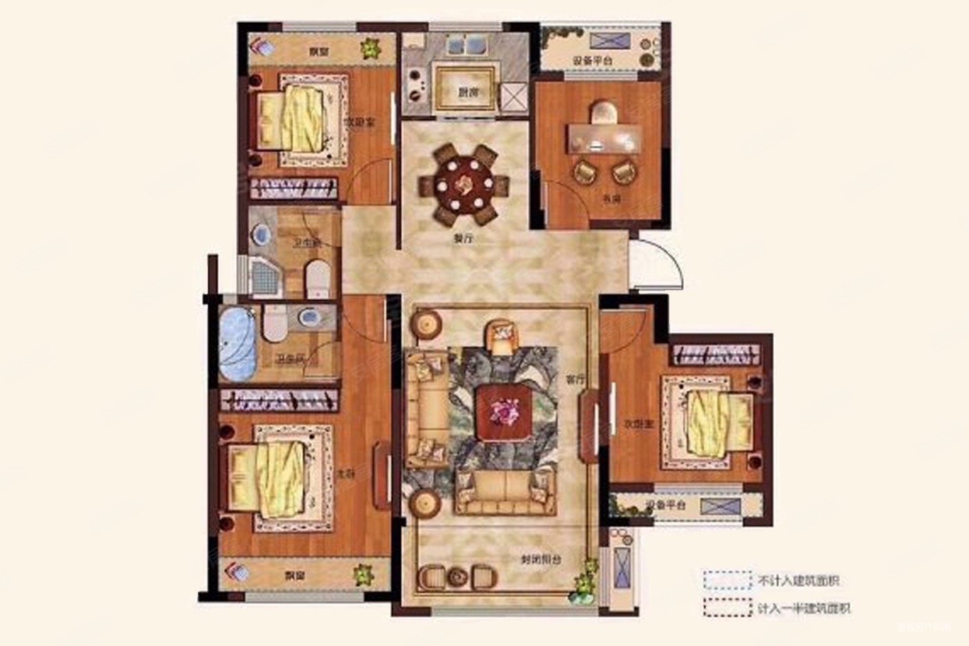 新华御园边套好楼层三室2厅纯新毛坯房