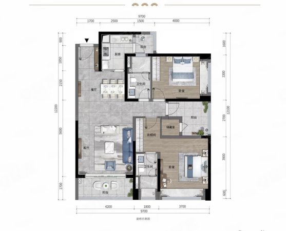 绿景玺悦湾北区3室2厅2卫125㎡南400万