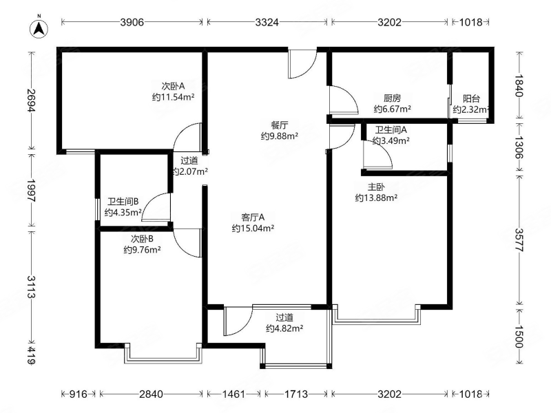 合景香悦四季(东区)3室2厅2卫95㎡南北399万