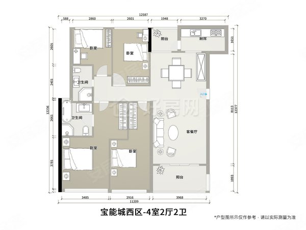 宝能城花园西区 大户型 南北通透 看房方便 有密码,南山租房-深圳58