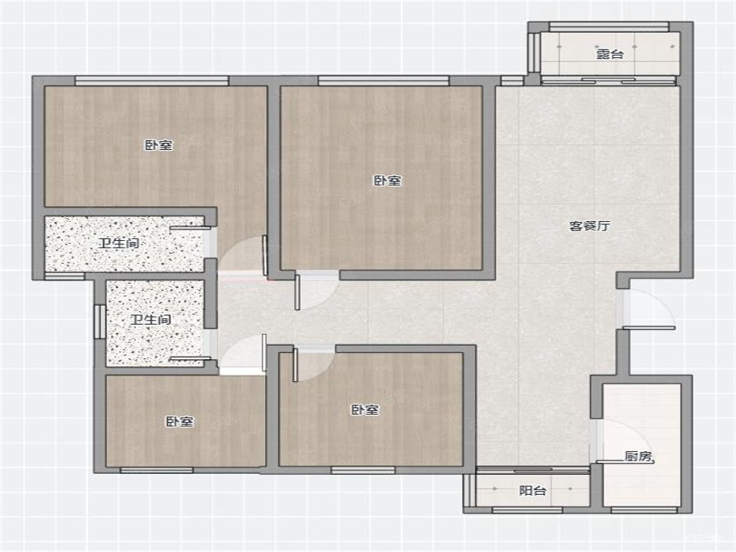 阳光城市花园b区4室2厅2卫0厨0阳台