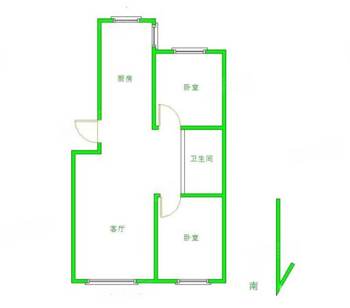 宜居家园2室1厅1卫95㎡南北49万