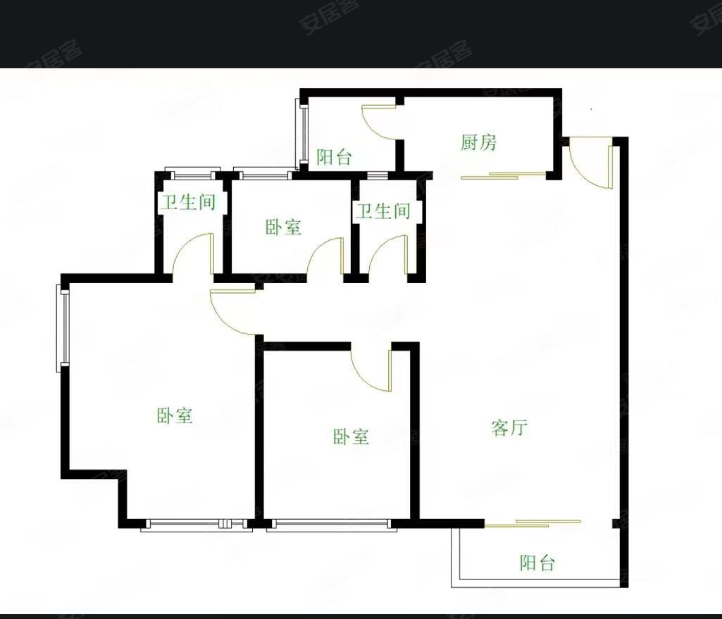 尚东尚筑3室2厅2卫90.7㎡南北332万