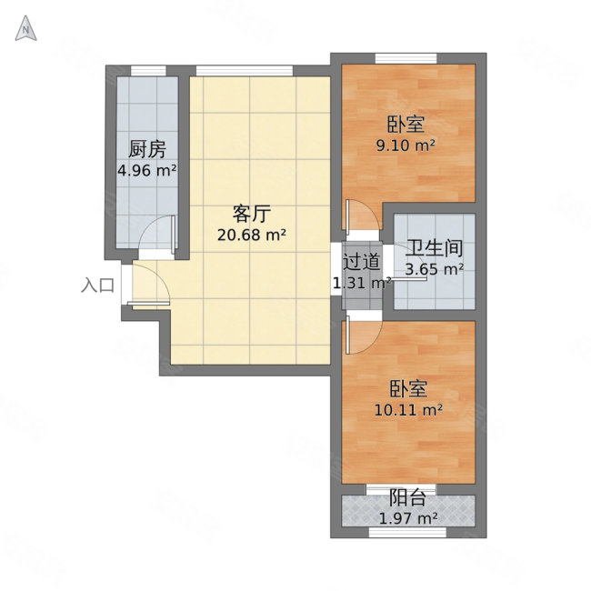 团结大院2室2厅1卫60㎡南北58万