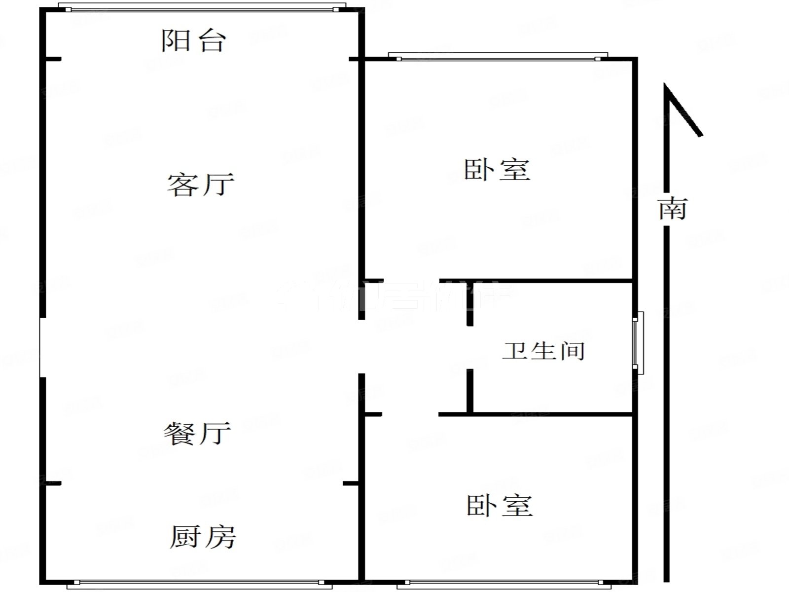 农行民政小区2室1厅1卫97㎡南125万