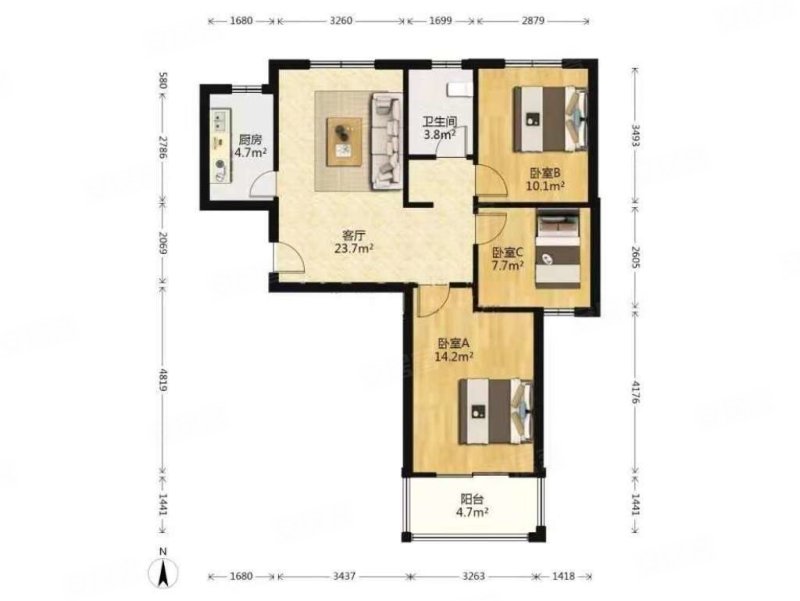 银龙鑫苑南苑 小三居 正南朝向 满五 电梯房 临地铁