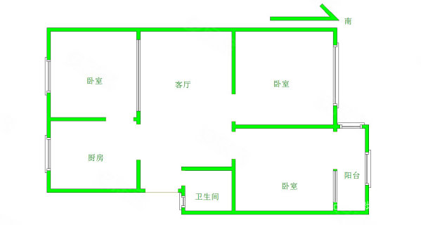 永兴小区(潞州)3室2厅1卫102㎡南北80万