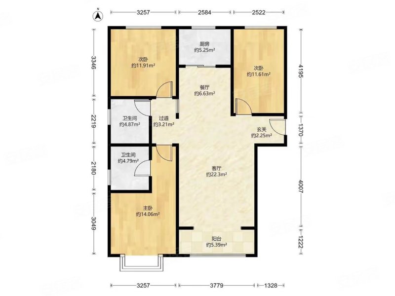 东胜紫御府|苑南路3室2厅2卫133.51平方米