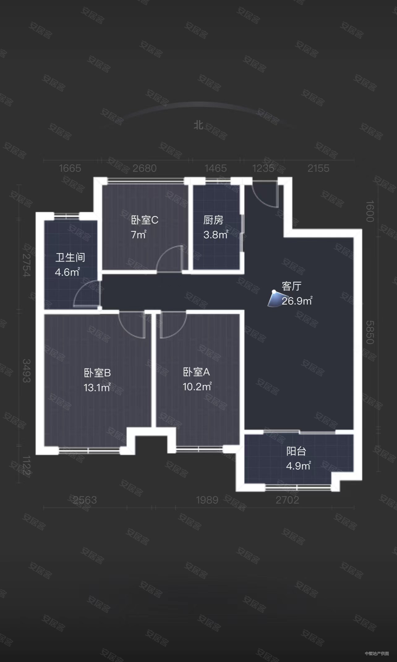满二南北通透3室2厅华夏茗湾学府精装修好楼层