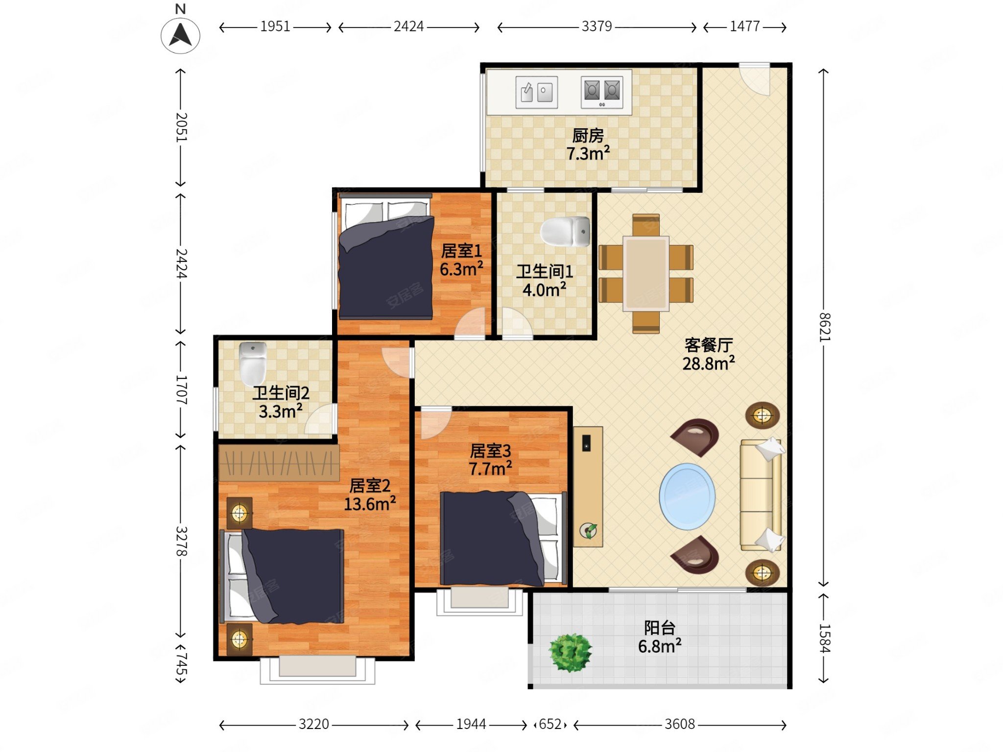 指导价笋盘华润城次新小区正规三房两卫大冲城市花园诚售