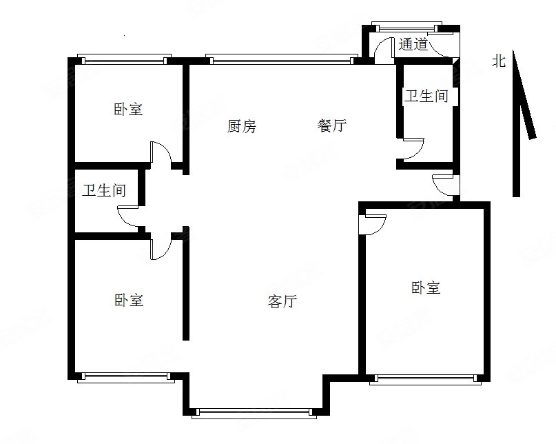 博雅园改善大三居,南北通透,中间楼层,采光无忧