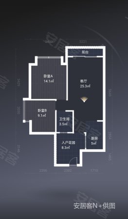 东方威尼斯2室2厅1卫81.11㎡东南88万