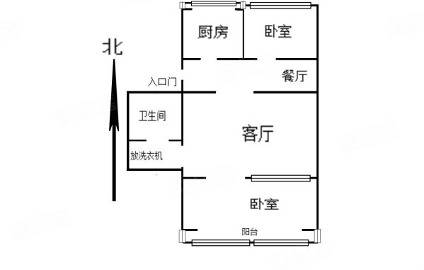 果园西里小区2室2厅1卫76.02㎡南北169万