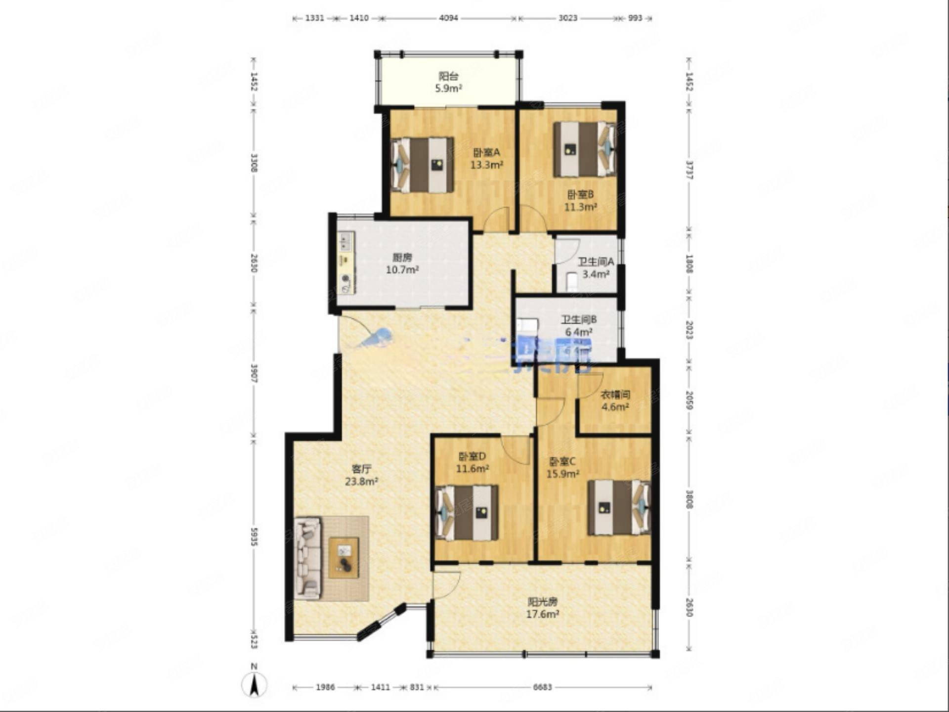 花园洋房四房 有产权车位 尼德兰一期 诚意出售钥匙看房