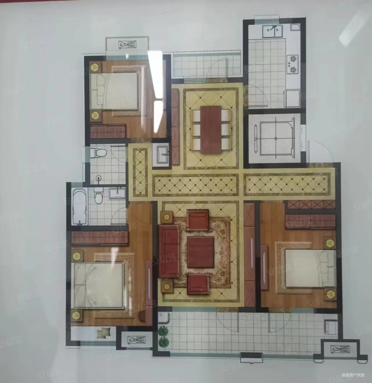 青云国际城3室2厅1卫116㎡南北53.8万