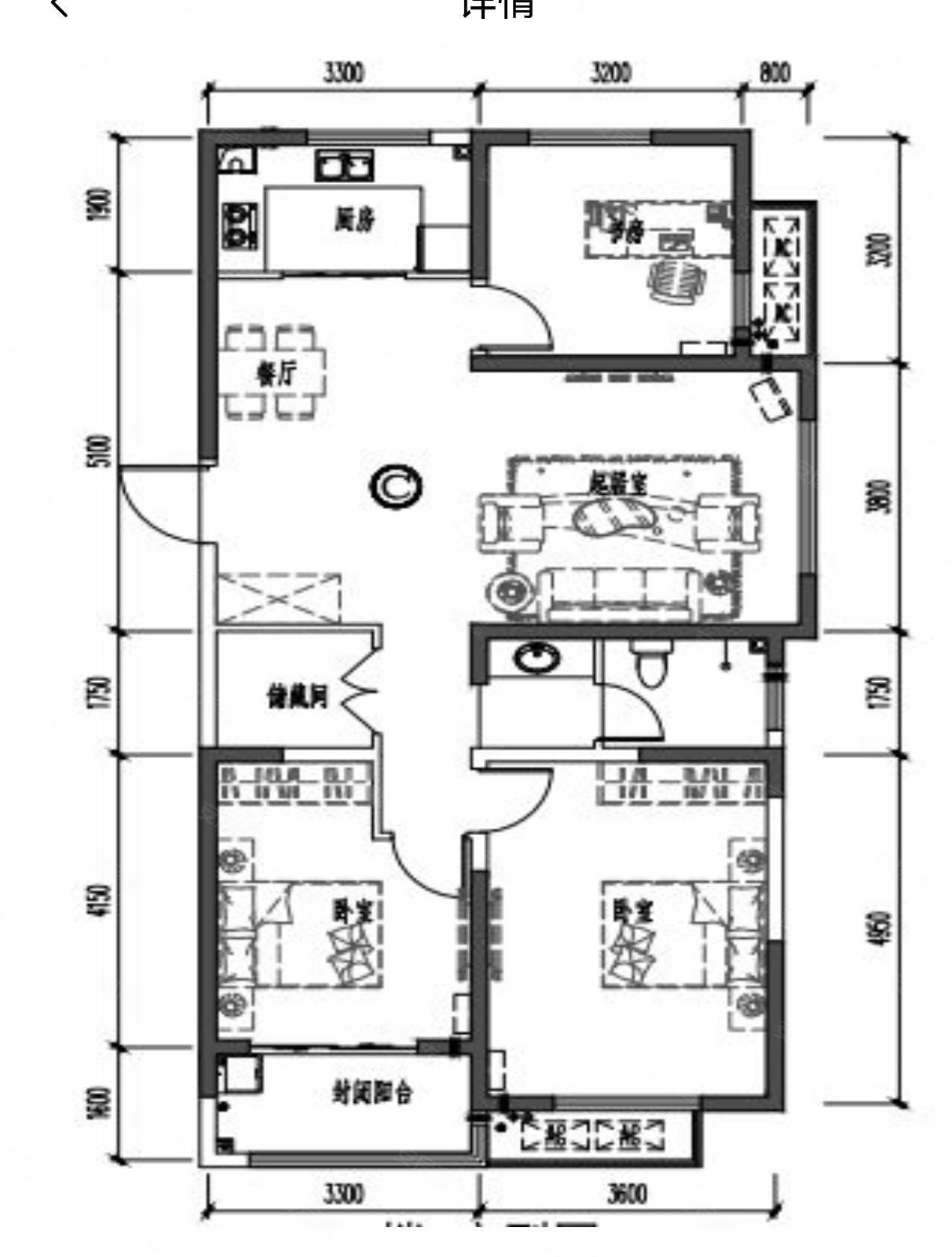 龙运对面虹润花园电梯房边户128平三室两厅798万