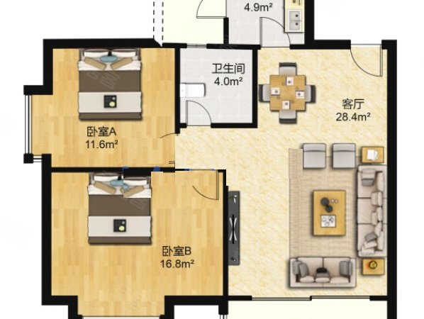 广州增城凤凰城碧桂园凤凰城凤馨苑凤馨苑南向大两房 透亮温馨出租