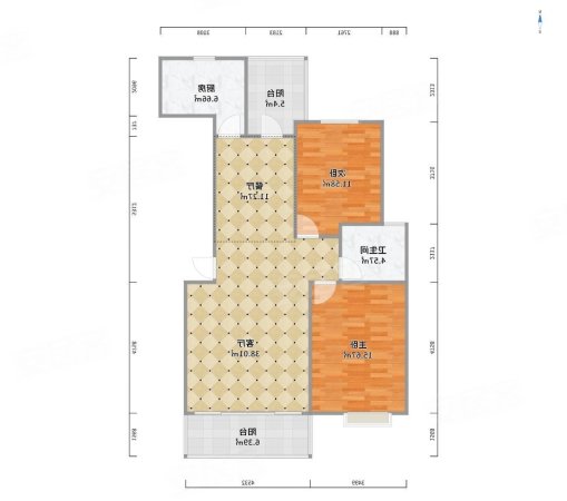 绿地南桥新苑2室2厅1卫94.72㎡南249万