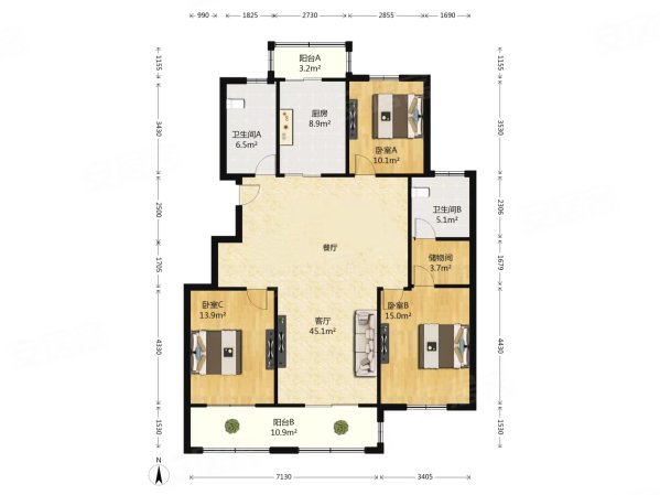 (东区) 带电梯 产权清晰 满五 南北通透,景和花苑(东区)二手房,141万