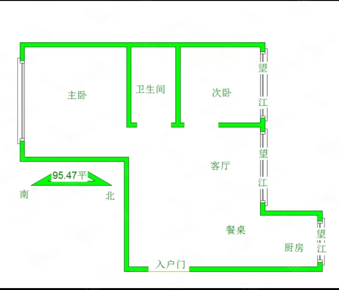 朝阳新苑2室2厅1卫95.47㎡南北69万