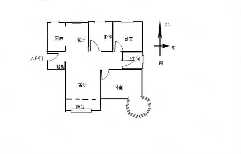 中阳国际社区3室2厅1卫128㎡南北96万