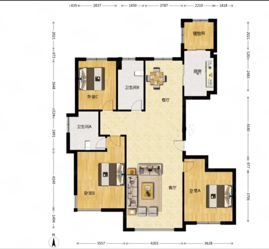 合适七中9年连万科物业精装三室出门公园银河丽湾