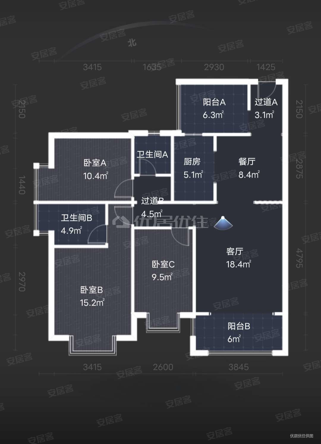 朝向西南润城五区精装3室117平诚心出售价格可议
