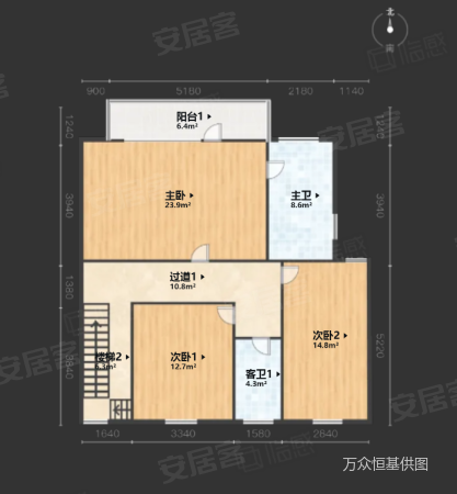 八仙别墅4室2厅3卫194.7㎡南北1151万