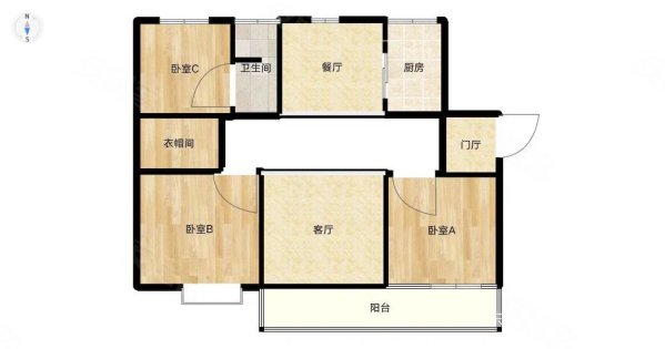 东方体育城(南区)3室2厅2卫129㎡南北119.8万