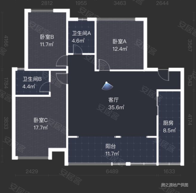 依云谷电梯小高层,3室2厅2卫,115.25平方,豪华装修